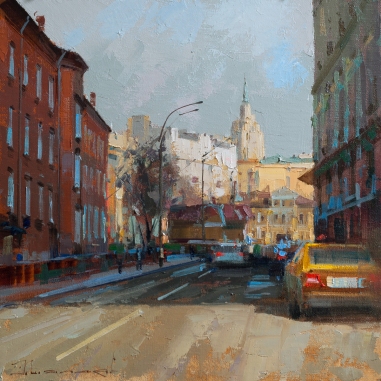 Painting for sale online - By evening, Moscow was pleased with the sun. Krasnovorotsky passage.