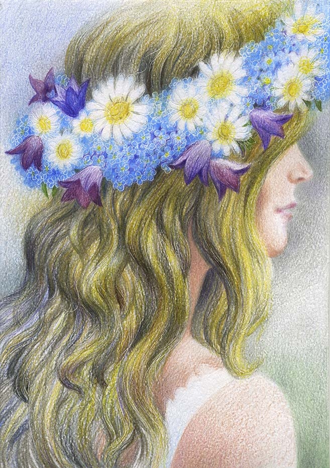 Painting for sale online - Ms. FORGET-ME-NOT