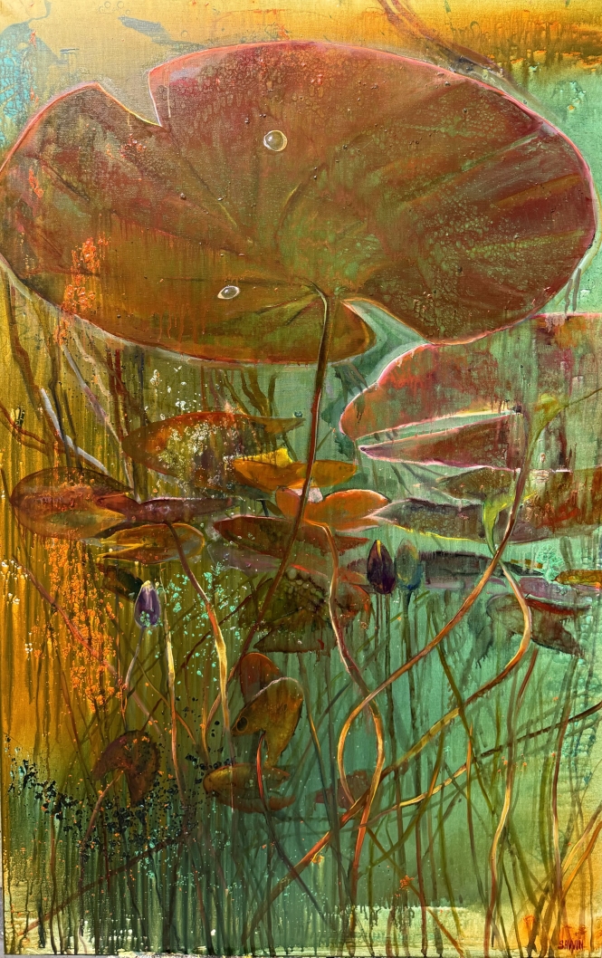 Painting for sale online - Jura Lake, France