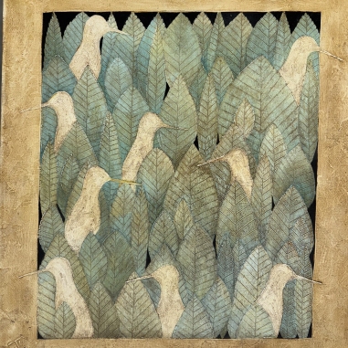 Painting for sale online - Leaves and birds