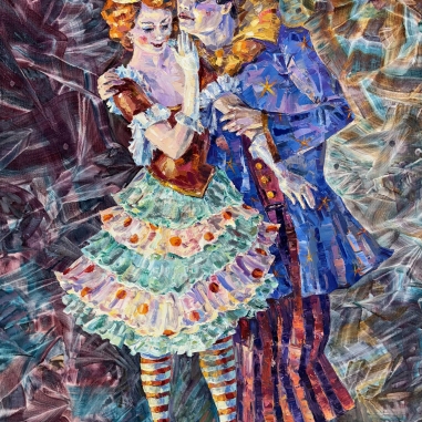 Painting for sale online - Columbine and Pierrot