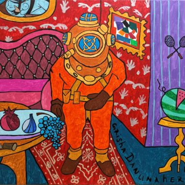 Painting for sale online - A diver comes to visit