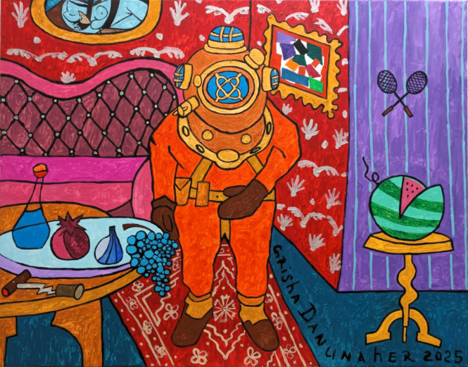 Painting for sale online - Водолаз приходит в гости