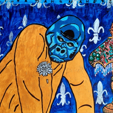 Painting for sale online - Gorilla with Diamond Chrysanthemum