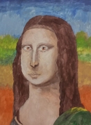 Painting for sale online - Gouache interpretation of portrait Mona Lisa