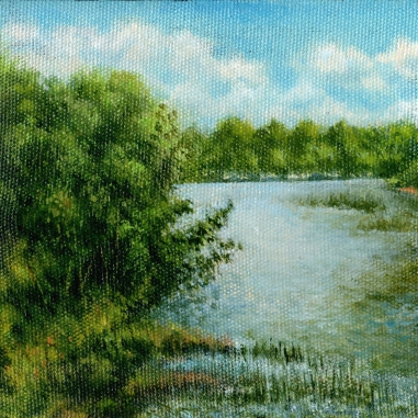 Painting for sale online - A Hot Day on the Inia River 