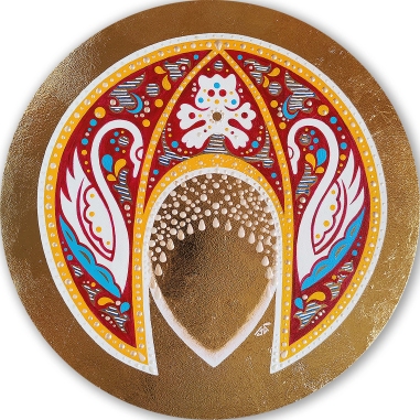 Painting for sale online - Wedding Kokoshnik. Gold