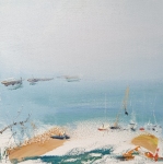 Painting for sale online - Cargo port in Yalta. February.