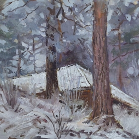 Painting for sale online - Winter forest landscape
