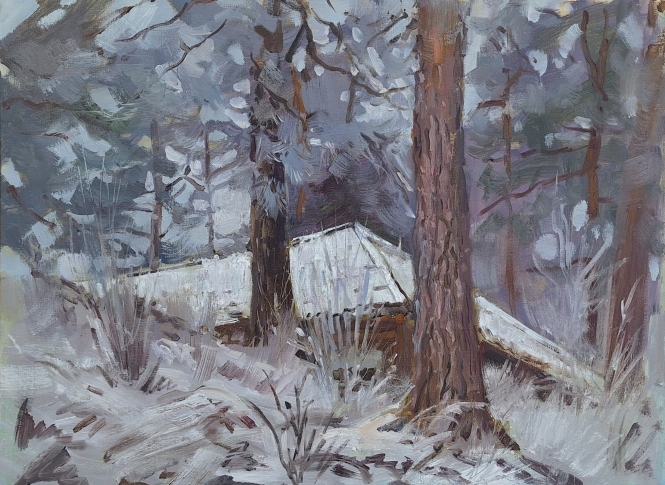 Painting for sale online - Winter forest landscape