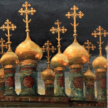 Painting for sale online - Domes in Russia are covered with pure gold