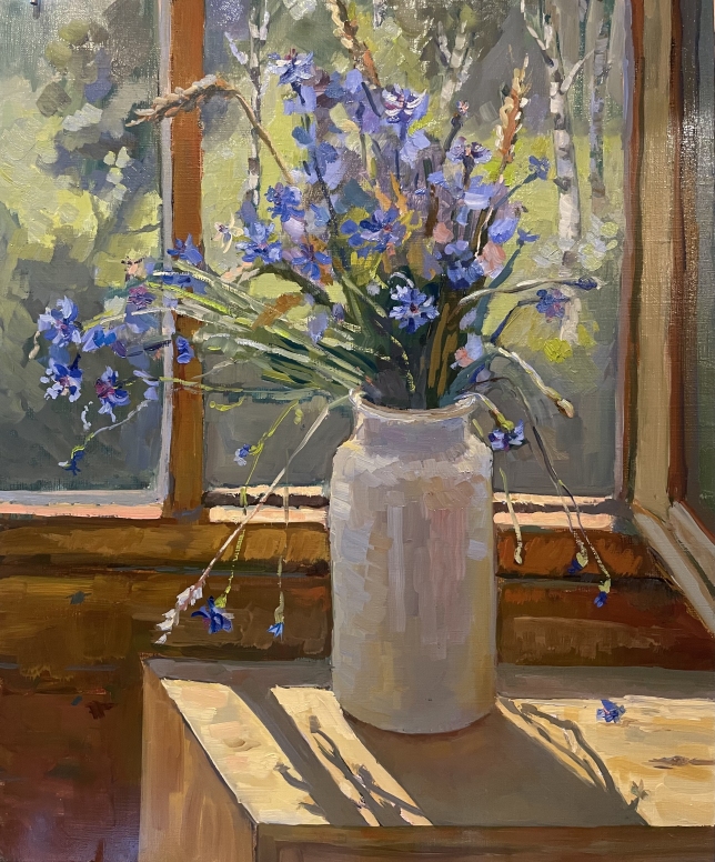 Painting for sale online - Сornflowers-jewelry of the fields