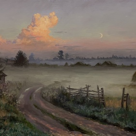 Painting for sale online - The fog was falling on the fields...