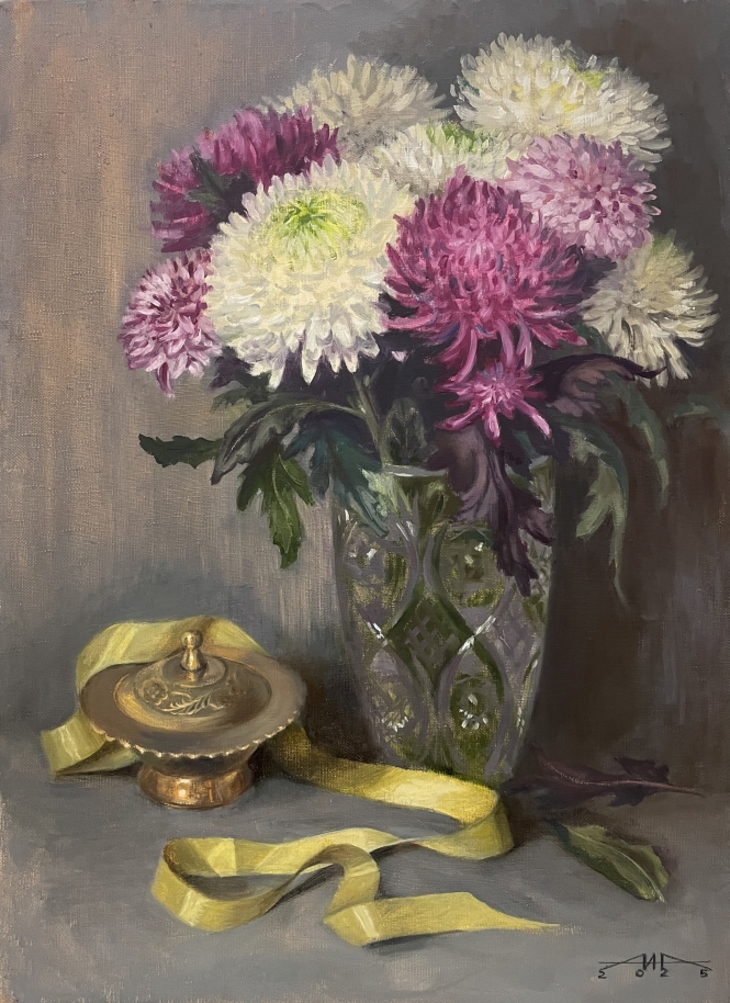 Painting for sale online - Chrysanthemums.