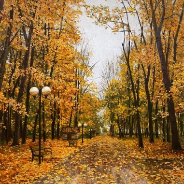 Painting for sale online - Autumn in the park