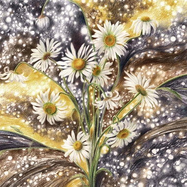 Painting for sale online - CONSTELLATIONS. FIELD DAISY