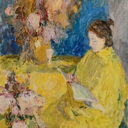 Painting for sale online - Camilla in DAK studio