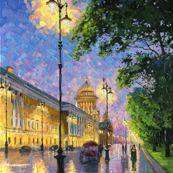 Painting for sale online - Summer twilight in St. Petersburg.