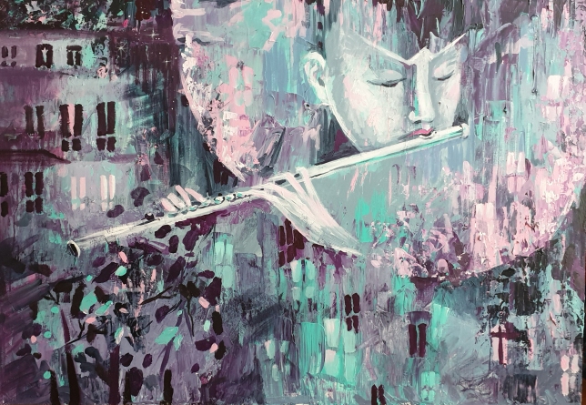 Painting for sale online - Melody of the Moon Windows