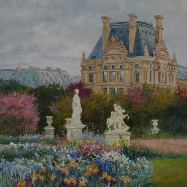 Painting for sale online - Irises in the garden