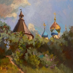 Painting for sale online - Behind the meadows