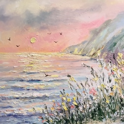 Painting for sale online - Sunset at sea
