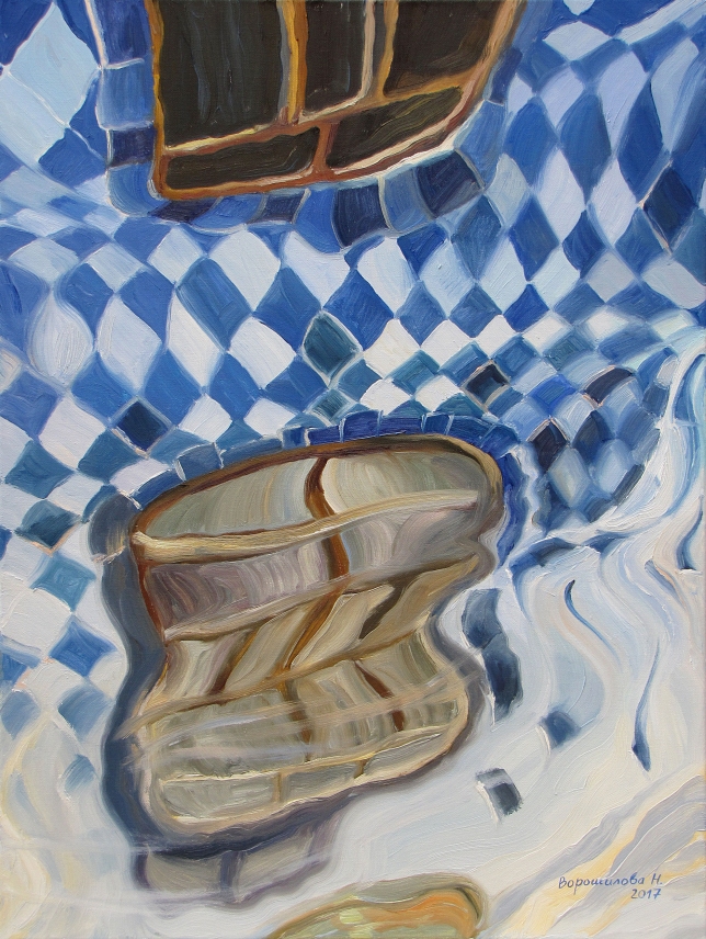 Painting for sale online - Reflection. Cobalt. Painting