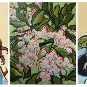 Painting for sale online - Triptych. Mahadev and Parvati