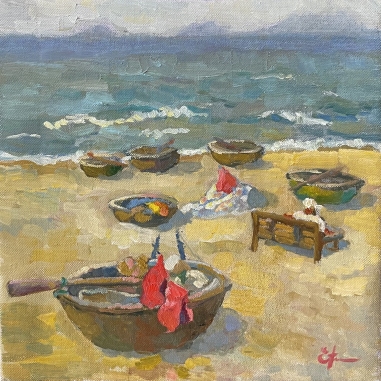 Painting for sale online - Coconut boats