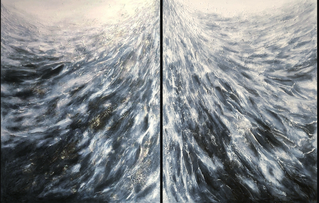 Painting for sale online - RAZOR BLADE. Diptych