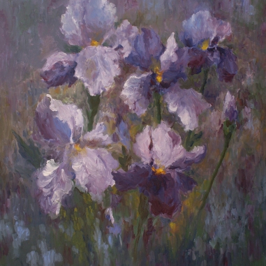 Painting for sale online - Irises in the garden