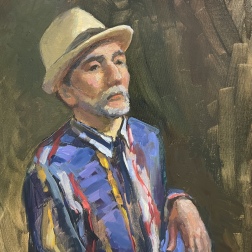 Painting for sale online - A man with a hat