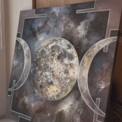 Painting for sale online - Symbol of the Triple Moon. Symbol of the Triple Goddess.