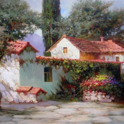Painting for sale online - Дворик в Коктебеле