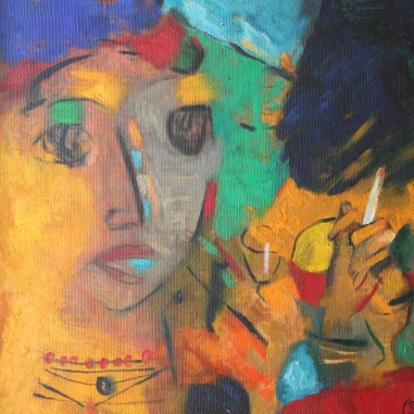Painting for sale online - In the cafe