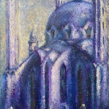Painting for sale online - Kul Sharif Mosque at Night