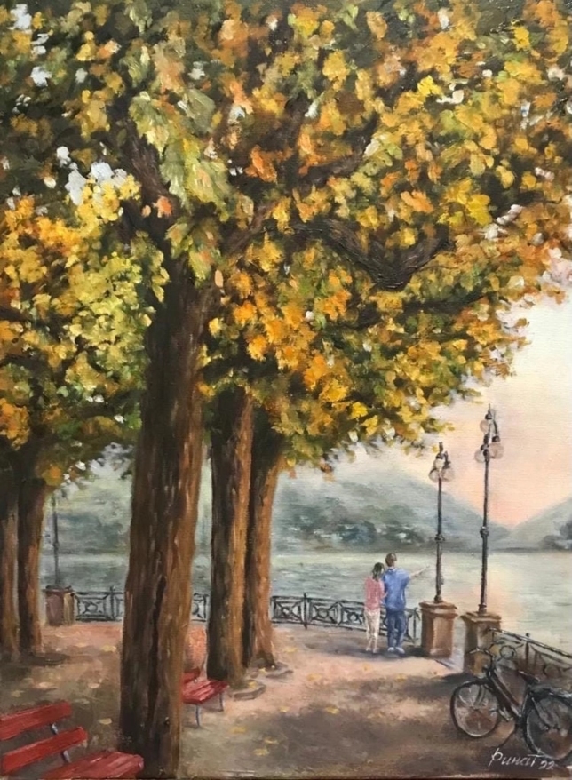 Painting for sale online - Romantic walk in the park