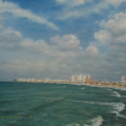 Painting for sale online - View to Tel-Aviv. (Israel. Series)