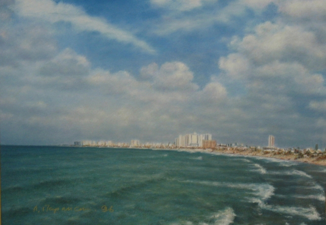 Painting for sale online - View to Tel-Aviv. (Israel. Series)