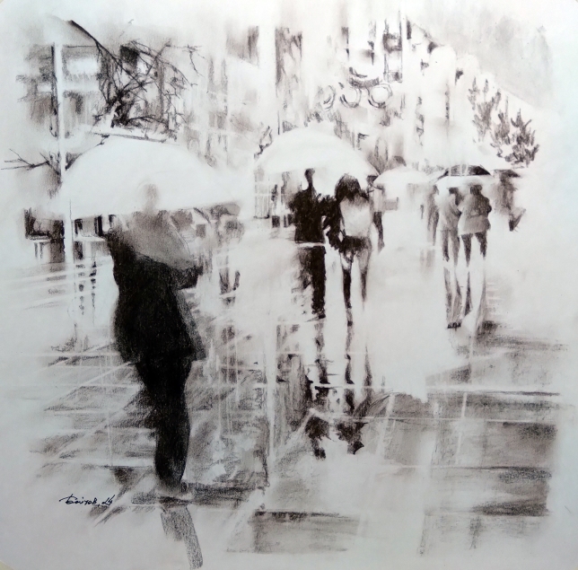 Painting for sale online - Umbrellas