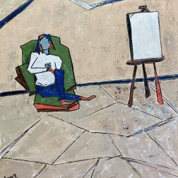 Painting for sale online - Girl in a Green Chair or Self-Portrait in a Studio