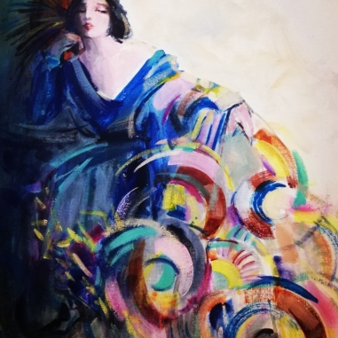 Painting for sale online - Poetess from the Art Deco Muses series