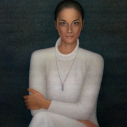 Painting for sale online - Portrait in white. 