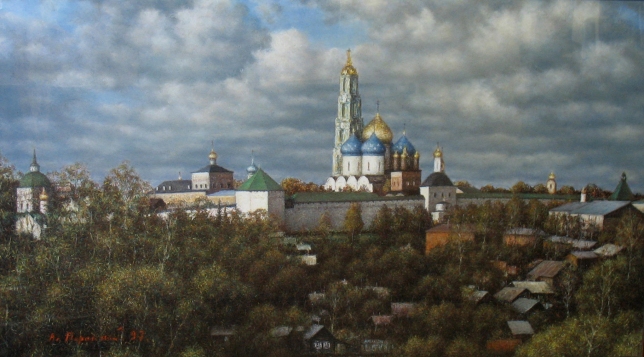 Painting for sale online - A view of Troitse- Sergieva Lavra