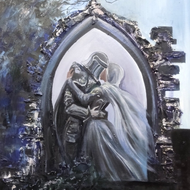 Painting for sale online - Meeting. knight and girl)