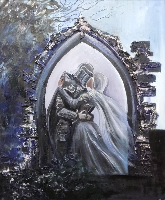 Painting for sale online - Meeting. knight and girl)
