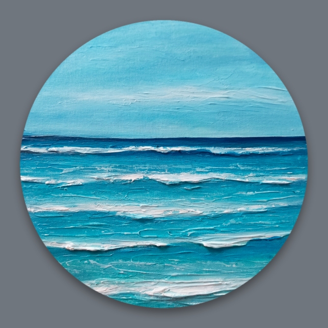 Painting for sale online - Turquoise waves
