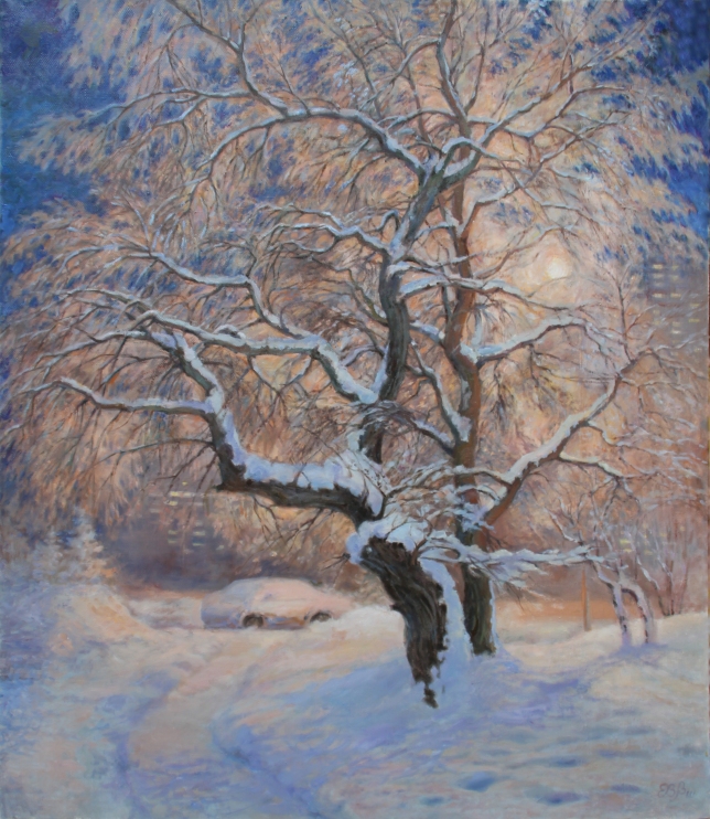 Painting for sale online - Winter evening.