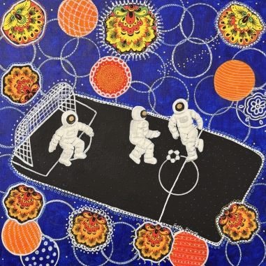 Painting for sale online - Космос а-ля Рус Спортивная серия Футбол