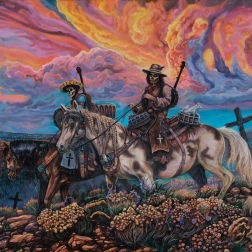 Painting for sale online - Shadows and Cempasúchil